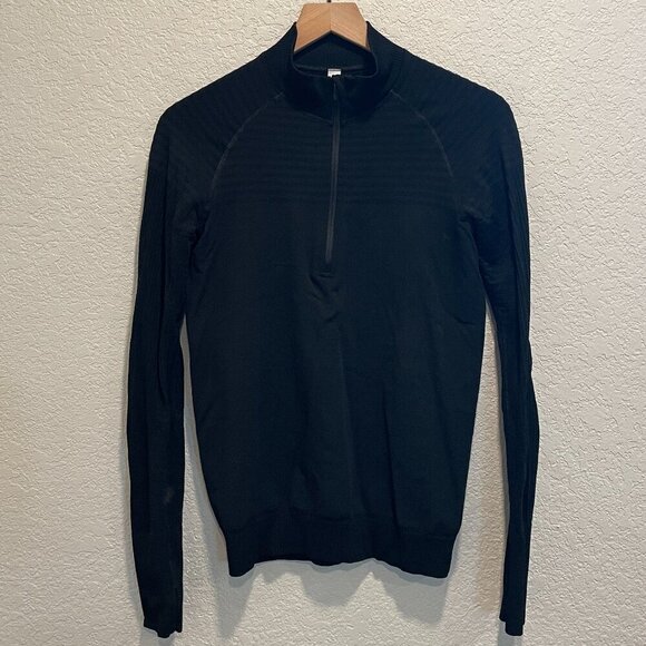 Lululemon Keep the Heat Half Zip Wool Blend Baselayer Size 8 Black - Picture 2 of 7